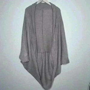 Oversized long open style chunky cardigan One Size Tan Batwing Sleeve Khaki